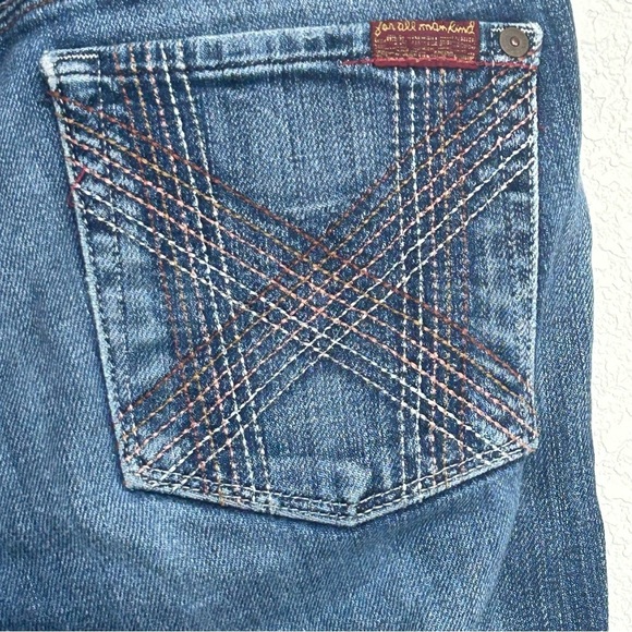 7 For All Mankind Crop Mia Jeans Women’s Size 30 Dark Wash Cuffed Denim USA - Picture 6 of 8